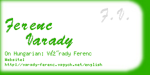 ferenc varady business card